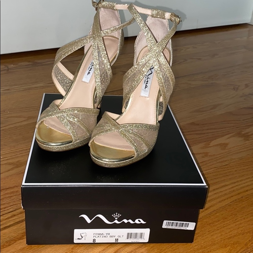 Nina gold high heels